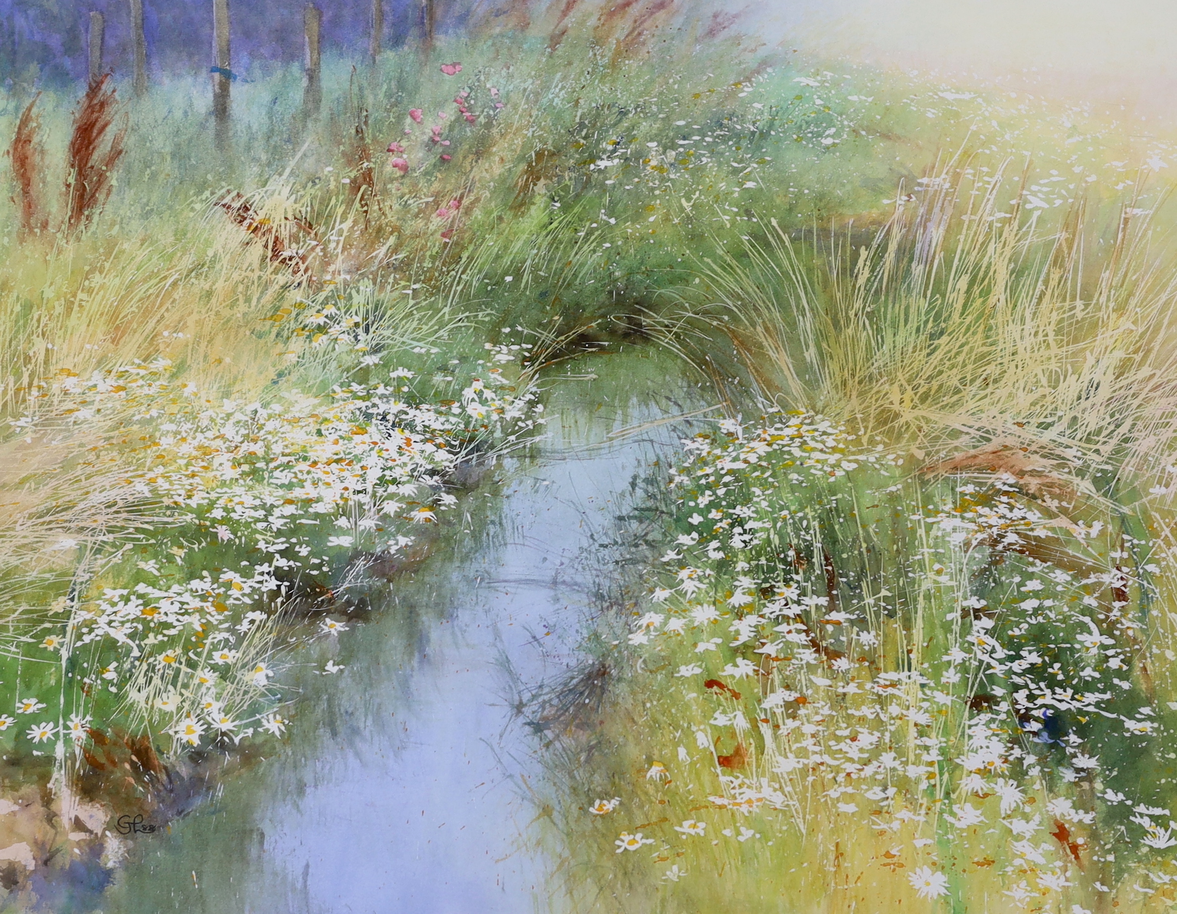 Graham Painter (1947-2007), watercolour, 'Golden Mist', monogrammed and dated ‘88, details verso, 62cm x 48cm